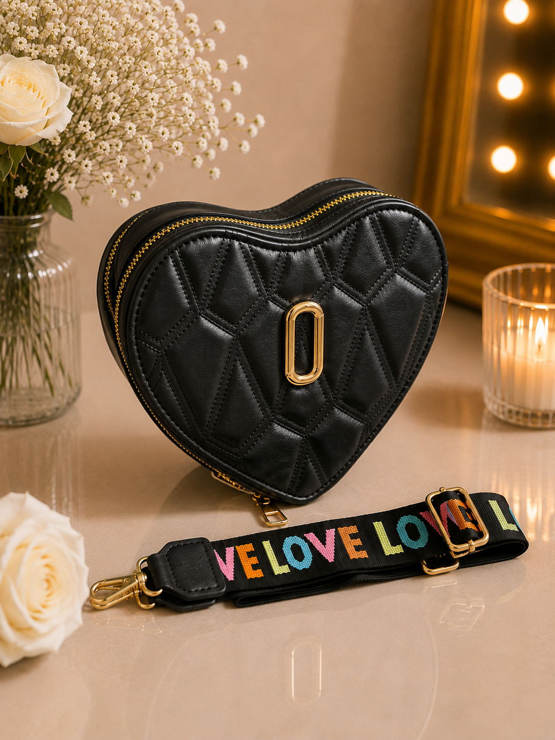 Bolso Corazón Elegante para Mujer con Correa LOVE ✨