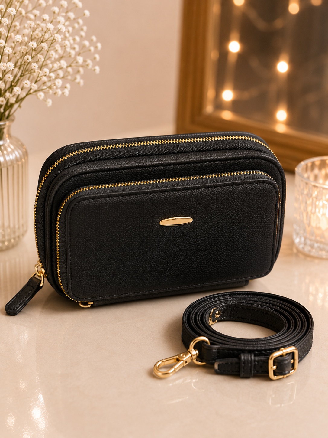Bolso 3 cierres elegante para cualquier ocasión