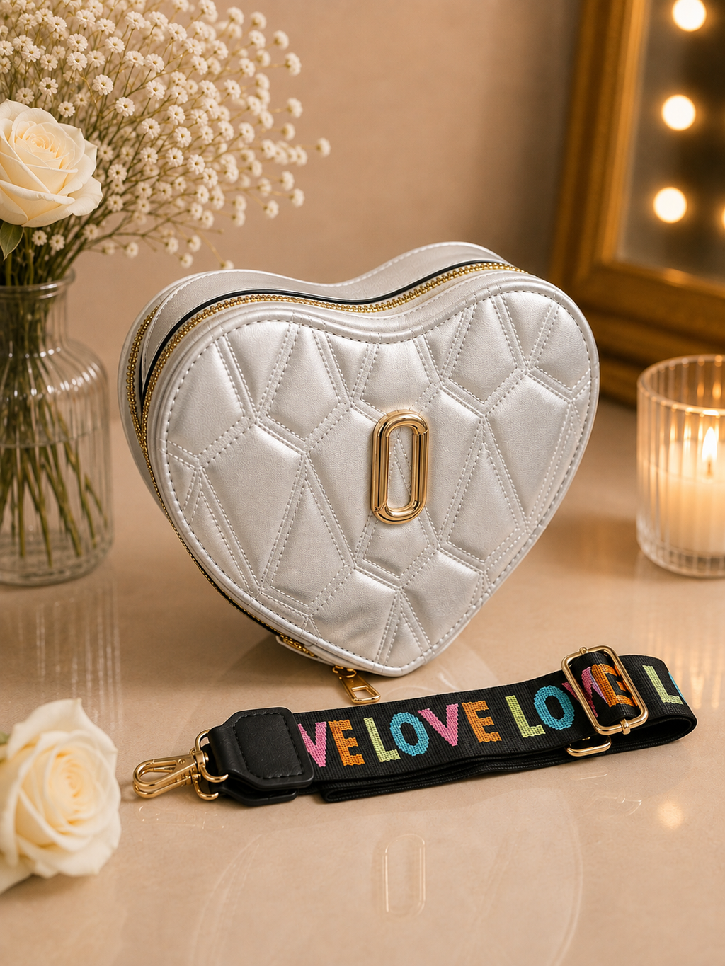 Bolso Corazón Elegante para Mujer con Correa LOVE ✨