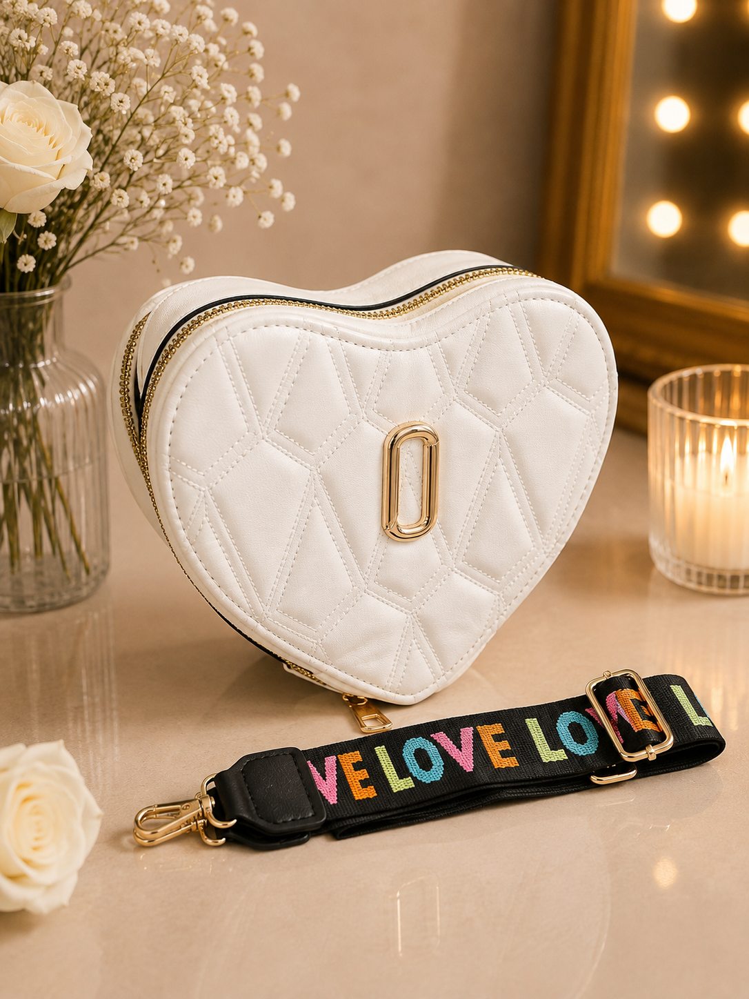 Bolso Corazón Elegante para Mujer con Correa LOVE ✨