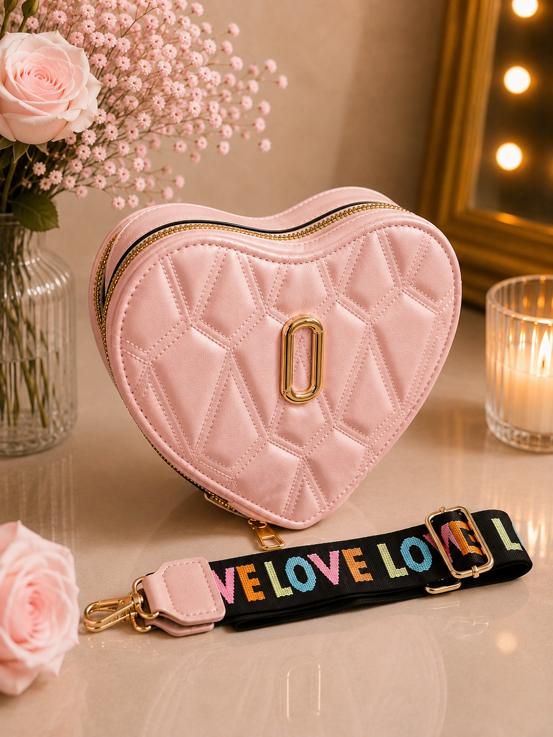 Bolso Corazón Elegante para Mujer con Correa LOVE ✨